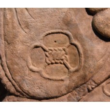 Mayan lintel, cross, flower-like